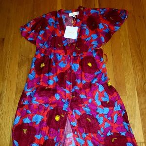 Button down open back mini dress